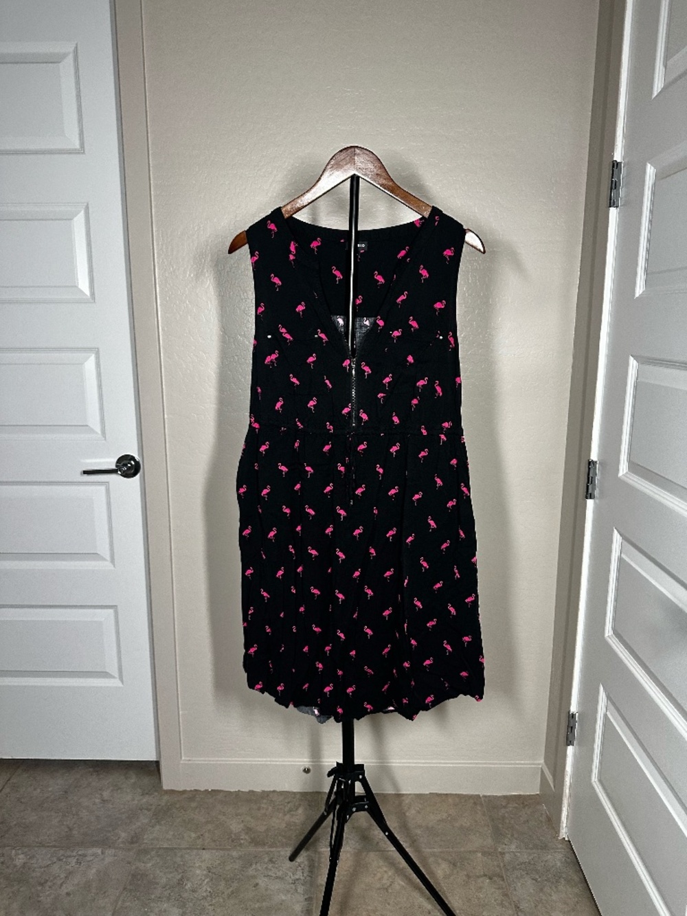 Torrid Pink Flamingo Print Sleeveless Dress Size 0 (10/12)